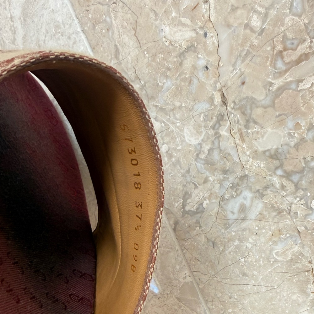 Gucci Angelina GG Canvas Flatform Slide Sandals Size 37 w/ Box - Picture 10 of 16